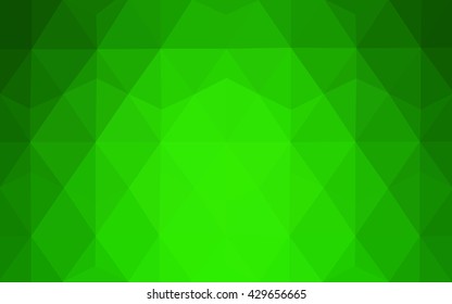 Green polygonal illustration, which consist of triangles. Geometric background in Origami style with gradient. Triangular design for your business.