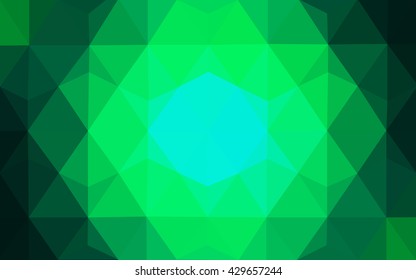Green polygonal illustration, which consist of triangles. Geometric background in Origami style with gradient. Triangular design for your business.