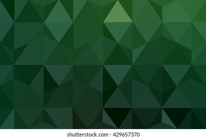 Green polygonal illustration, which consist of triangles. Geometric background in Origami style with gradient. Triangular design for your business.