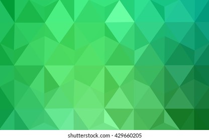 Green polygonal illustration, which consist of triangles. Geometric background in Origami style with gradient. Triangular design for your business.