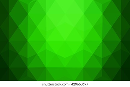Green polygonal illustration, which consist of triangles. Geometric background in Origami style with gradient. Triangular design for your business.