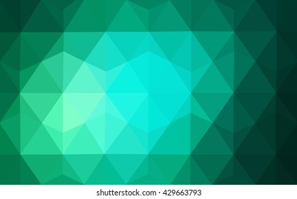 Green polygonal illustration, which consist of triangles. Geometric background in Origami style with gradient. Triangular design for your business.
