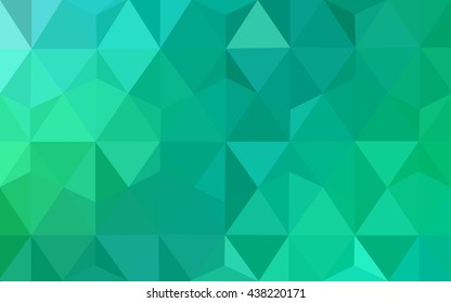 Green polygonal illustration, which consist of triangles. Geometric background in Origami style with gradient. Triangular design for your business.
