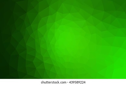 Green polygonal illustration, which consist of triangles. Geometric background in Origami style with gradient. Triangular design for your business.