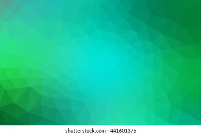 Green polygonal illustration, which consist of triangles. Geometric background in Origami style with gradient. Triangular design for your business.