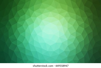Green polygonal illustration, which consist of triangles. Geometric background in Origami style with gradient. Triangular design for your business.