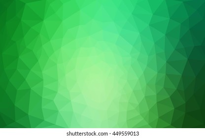 Green polygonal illustration, which consist of triangles. Geometric background in Origami style with gradient. Triangular design for your business.