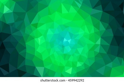 Green polygonal illustration, which consist of triangles. Geometric background in Origami style with gradient. Triangular design for your business.