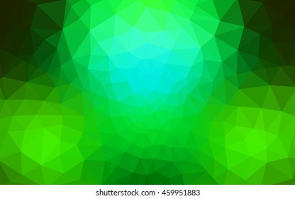 Green polygonal illustration, which consist of triangles. Geometric background in Origami style with gradient. Triangular design for your business.