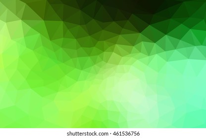 Green polygonal illustration, which consist of triangles. Geometric background in Origami style with gradient. Triangular design for your business.
