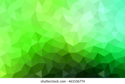 Green polygonal illustration, which consist of triangles. Geometric background in Origami style with gradient. Triangular design for your business.