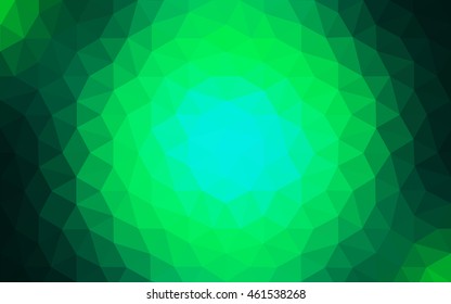 Green polygonal illustration, which consist of triangles. Geometric background in Origami style with gradient. Triangular design for your business.