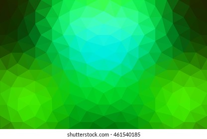 Green polygonal illustration, which consist of triangles. Geometric background in Origami style with gradient. Triangular design for your business.