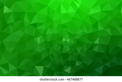 Green polygonal illustration, which consist of triangles. Geometric background in Origami style with gradient. Triangular design for your business.