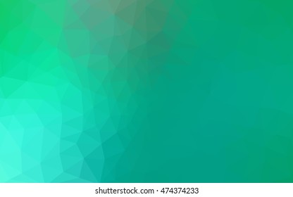 Green polygonal illustration, which consist of triangles. Geometric background in Origami style with gradient. Triangular design for your business.