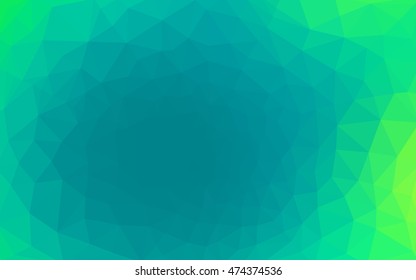 Green polygonal illustration, which consist of triangles. Geometric background in Origami style with gradient. Triangular design for your business.
