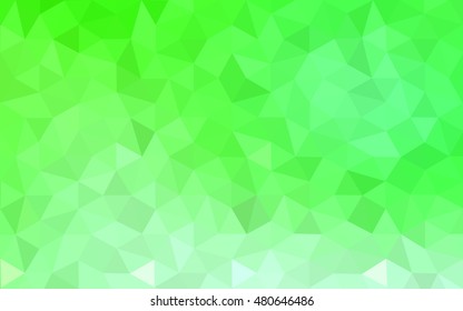 Green polygonal illustration, which consist of triangles. Geometric background in Origami style with gradient. Triangular design for your business.