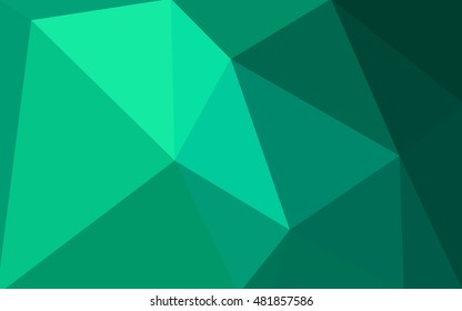Green polygonal illustration, which consist of triangles. Geometric background in Origami style with gradient. Triangular design for your business.