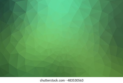 Green polygonal illustration, which consist of triangles. Geometric background in Origami style with gradient. Triangular design for your business.