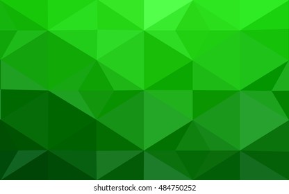 Green polygonal illustration, which consist of triangles. Geometric background in Origami style with gradient. Triangular design for your business.