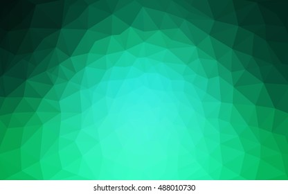 Green polygonal illustration, which consist of triangles. Geometric background in Origami style with gradient. Triangular design for your business.