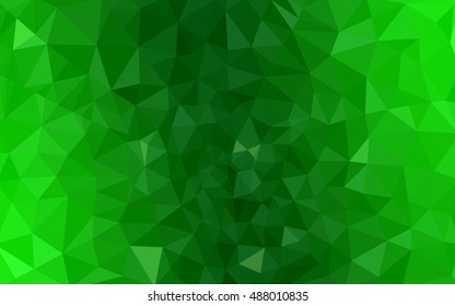 Green polygonal illustration, which consist of triangles. Geometric background in Origami style with gradient. Triangular design for your business.