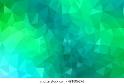 Green polygonal illustration, which consist of triangles. Geometric background in Origami style with gradient. Triangular design for your business.