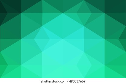 Green polygonal illustration, which consist of triangles. Geometric background in Origami style with gradient. Triangular design for your business.