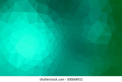 Green polygonal illustration, which consist of triangles. Geometric background in Origami style with gradient. Triangular design for your business.