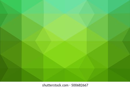 Green polygonal illustration, which consist of triangles. Geometric background in Origami style with gradient. Triangular design for your business.