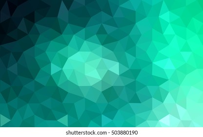 Green polygonal illustration, which consist of triangles. Geometric background in Origami style with gradient. Triangular design for your business.