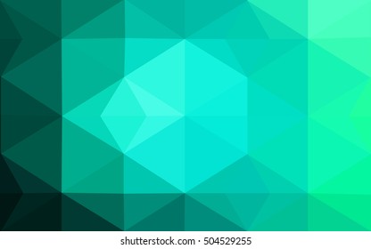 Green polygonal illustration, which consist of triangles. Geometric background in Origami style with gradient. Triangular design for your business.