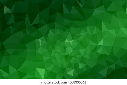 Green polygonal illustration, which consist of triangles. Geometric background in Origami style with gradient. Triangular design for your business.