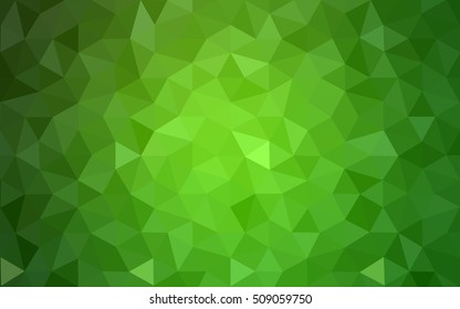 Green polygonal illustration, which consist of triangles. Geometric background in Origami style with gradient. Triangular design for your business.
