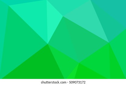 Green polygonal illustration, which consist of triangles. Geometric background in Origami style with gradient. Triangular design for your business.