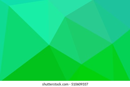Green polygonal illustration, which consist of triangles. Geometric background in Origami style with gradient. Triangular design for your business.