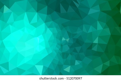 Green polygonal illustration, which consist of triangles. Geometric background in Origami style with gradient. Triangular design for your business.