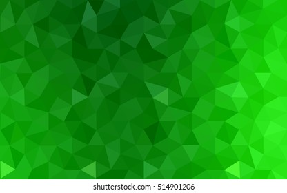 Green polygonal illustration, which consist of triangles. Geometric background in Origami style with gradient. Triangular design for your business.