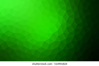 Green polygonal illustration, which consist of triangles. Geometric background in Origami style with gradient. Triangular design for your business.