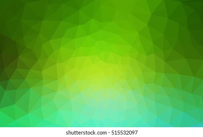 Green polygonal illustration, which consist of triangles. Geometric background in Origami style with gradient. Triangular design for your business.