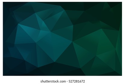 Green polygonal illustration, which consist of triangles. Geometric background in Origami style with gradient. Triangular design for your business.