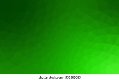 Green polygonal illustration, which consist of triangles. Geometric background in Origami style with gradient. Triangular design for your business.