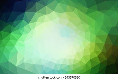 Green polygonal illustration, which consist of triangles. Geometric background in Origami style with gradient. Triangular design for your business.