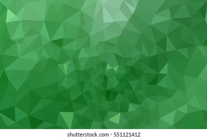 Green polygonal illustration, which consist of triangles. Geometric background in Origami style with gradient. Triangular design for your business.