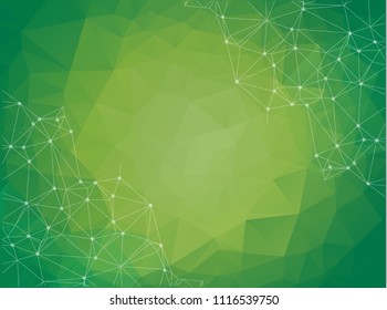 Green Polygonal Mosaic Background, Creative Design Templates