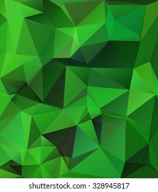 Green Polygonal Mosaic Background, Creative Design Templates