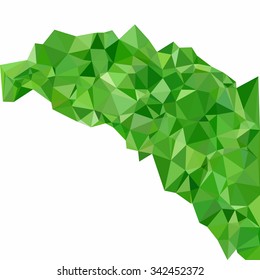 Green Polygonal Mosaic Background, Creative Design Templates