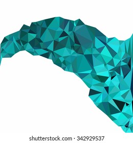 Green Polygonal Mosaic Background, Creative Design Templates