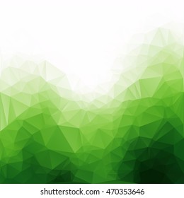 Green Polygonal Mosaic Background, Creative Design Templates