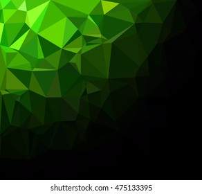 Green Polygonal Mosaic Background, Creative Design Templates